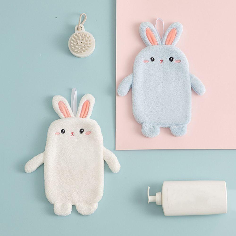 Быстросохнущее подвесное полотенце с рисунком кролика, салфетка для протирки рук в ванной