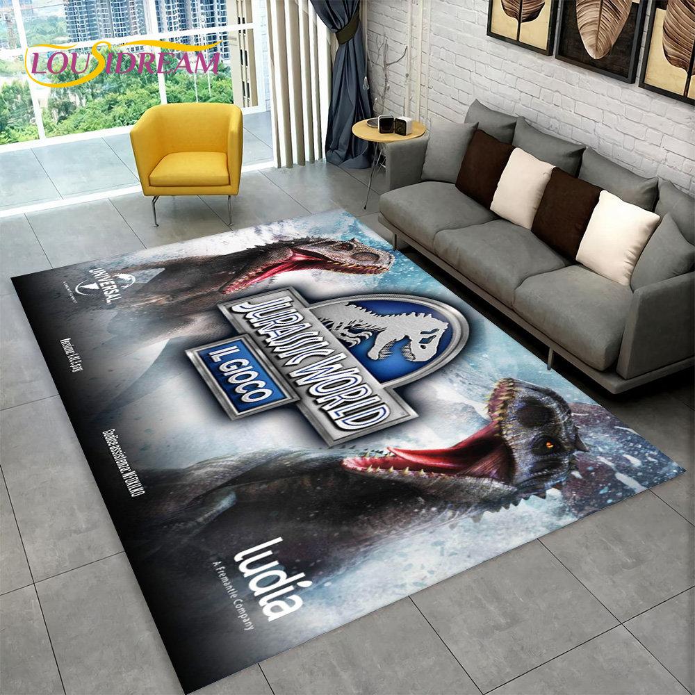 3D мультфильм Парк Юрского периода динозавр коврик большой, ковер для гостиной спальни диван коврик декор, детский нескользящий напольный коврик