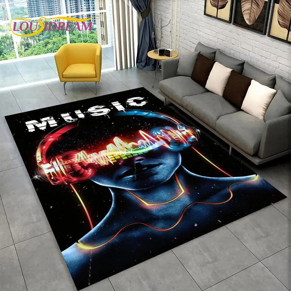 3D-музыка, музыкальная нота, фортепианное искусство, большой ковер, ковер для гостиной, спальни, дивана, коврик для двери, детский нескользящий напольный коврик