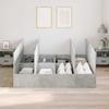 Storage Bed Frame Concrete Grey 200 x 200 cm Engineered Wood