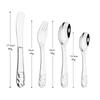 4 Pcs Silver Dinnerware Cutlery Spoon Food Feeding Fork Knife Utensils Set 304 Stainless Steel Learning Eating Panda Pattern Tableware