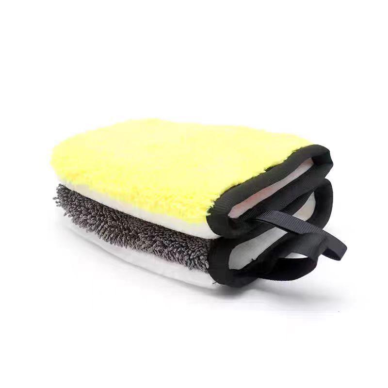 Car Interior Cleaning Glove Coral Fleece Wash Mitt for Seats Glass Dirt Water Marks Auto Detailing Tool