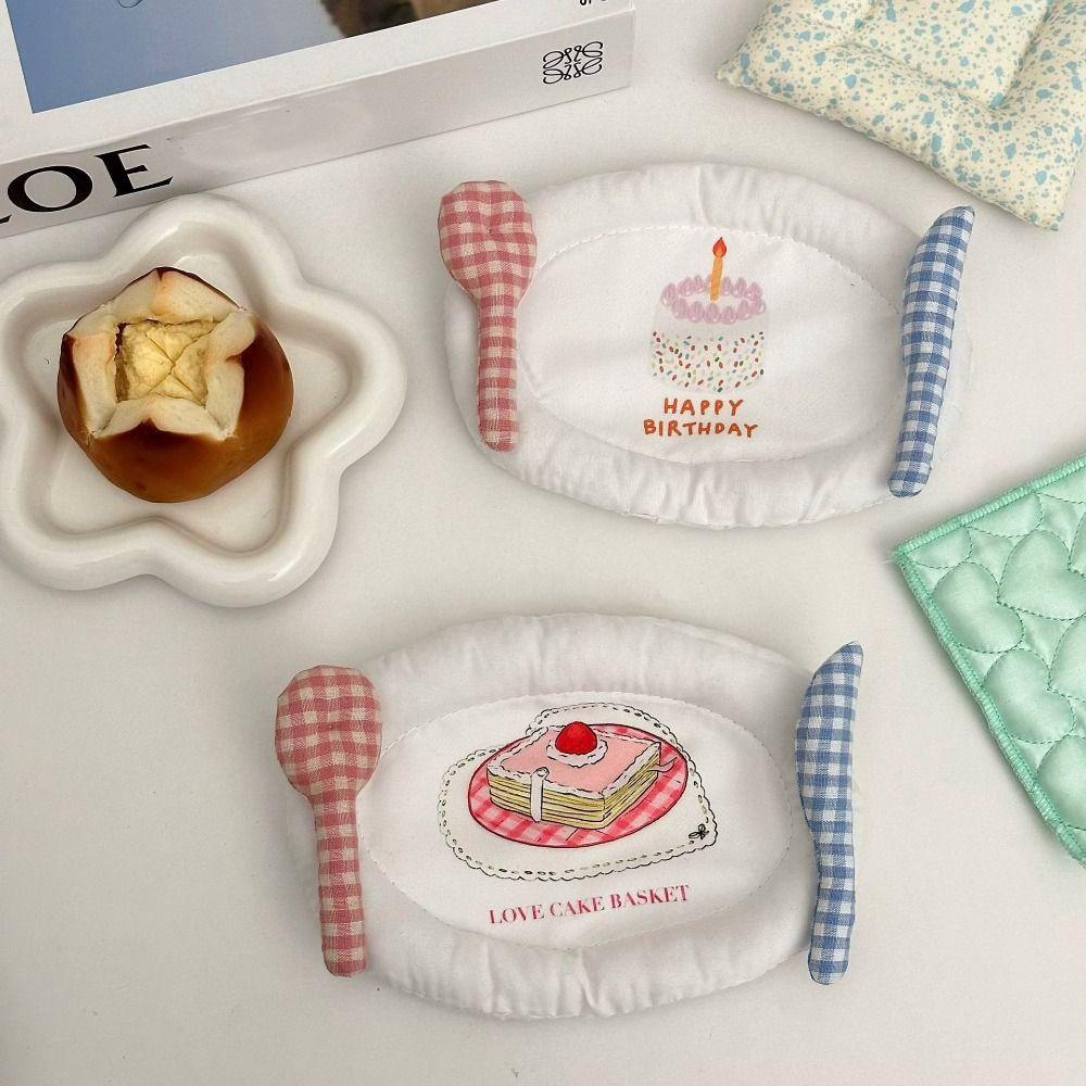 Cute Cotton Coaster Cartoon Cake Pattern Insulation Pad Hand Made Placemats Kitchen Accessories