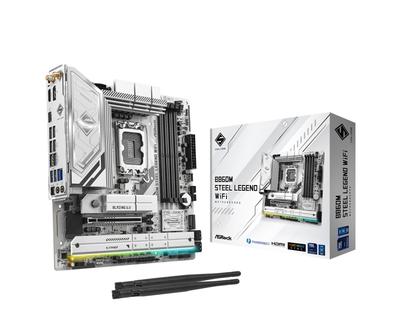 Материнская плата ASRock B860M Steel Legend WiFi Intel CPU Core Ultra Совместимость с чипсетом B860M DDR5 Материнская плата Micro ATX Авторизованный дистрибьютор (LGA1851)