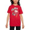 Round Neck Pullover Printed Short Sleeve T-Shirt Kids Tops Red FZ0170-687