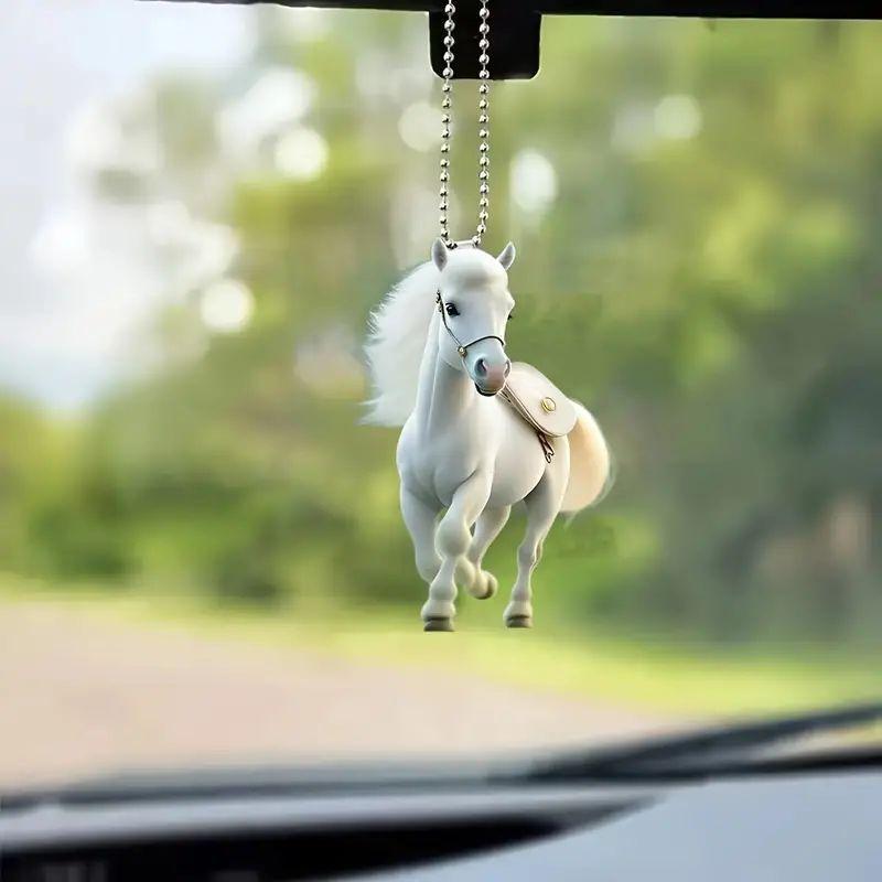 2025 новый акриловый плоский 2D белый конь подвеска для автомобиля подвеска для рюкзака брелок подвеска