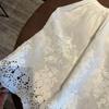 Women Shirt Extender Elastic High Waist Hollow Embroidery Lace Flower Pattern Mini Skirt Solid Color Butt Curtain Extension
