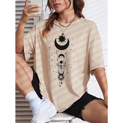 Футболка с принтом солнца, луны и звезд