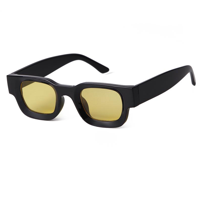 Модные маленькие квадратные солнцезащитные очки для женщин и мужчин, ретро, трендовые, с синими и желтыми линзами, вогнутые солнцезащитные очки UV400 Lentes Mujer S3639N