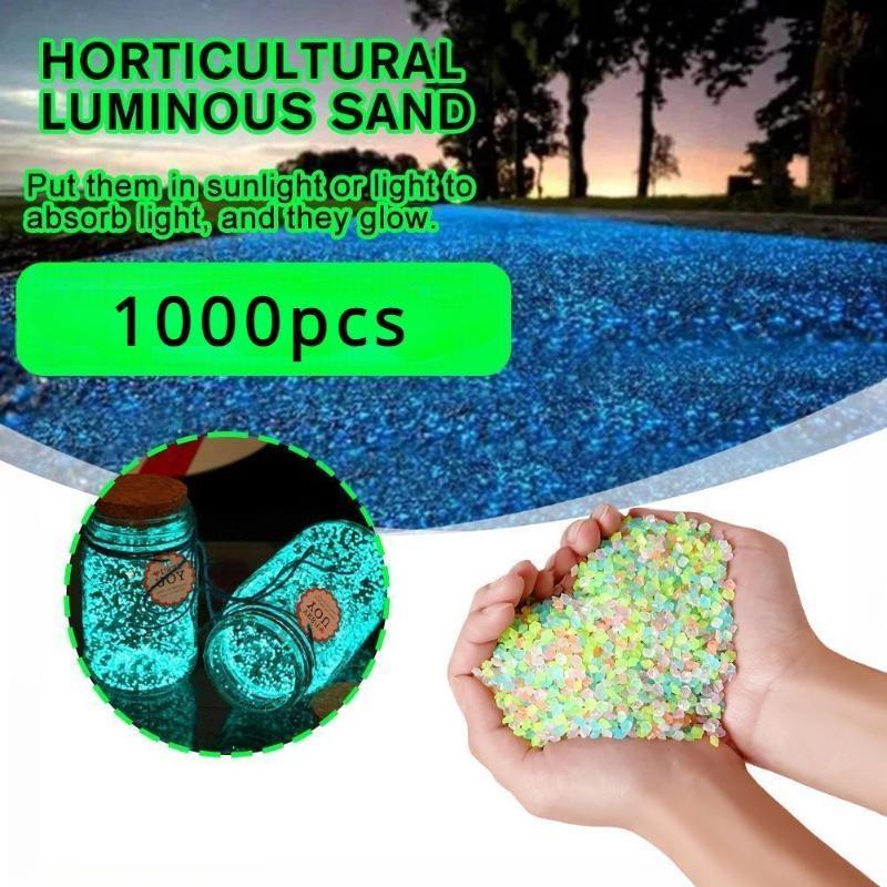 1000 шт./пакет, светящийся песок, светящаяся в темноте галька, камень, домашний сад, уличная дорожка, украшение для газона, аквариум, декор 3-5 мм