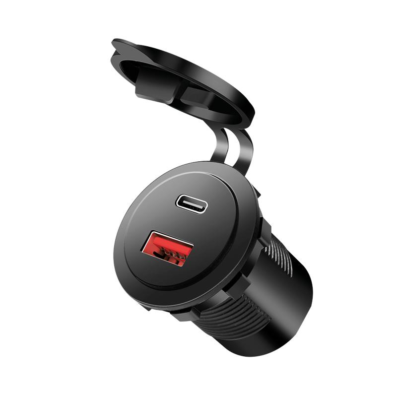 Logilink USB-C PD USB-A QC 60W Fast Built-in Car Charger