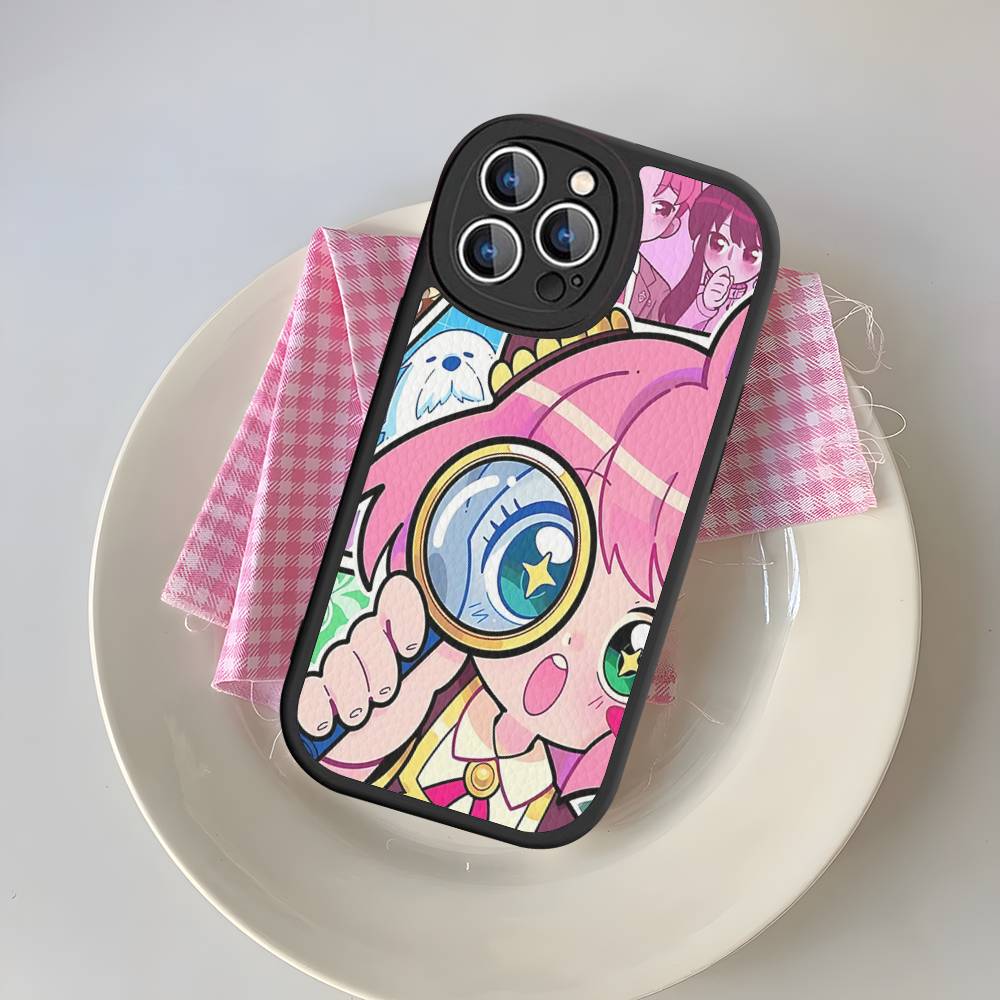 Классический Чехол для Телефона Аниме Семья Шпиона Из Кожи Для IPhone 16 15 14 13 12 11 Pro Max Plus Матовый Чехол