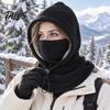 Ветрозащитная Маска для Лыж Мужская и Женская Унисекс Зимняя Балаклава со Шнурком, Маска-Капюшон с Флисовой Подкладкой, Защита для Лица Туризм Чехол Шарф на Шею Женский,