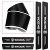 LQLT3 High-quality Carbon Fiber Car Door Sill Protector Sticker For Skoda Octavia Mk3 Fabia Kamiq Kodiaq Karoq Yeti Rapid Scala Superb