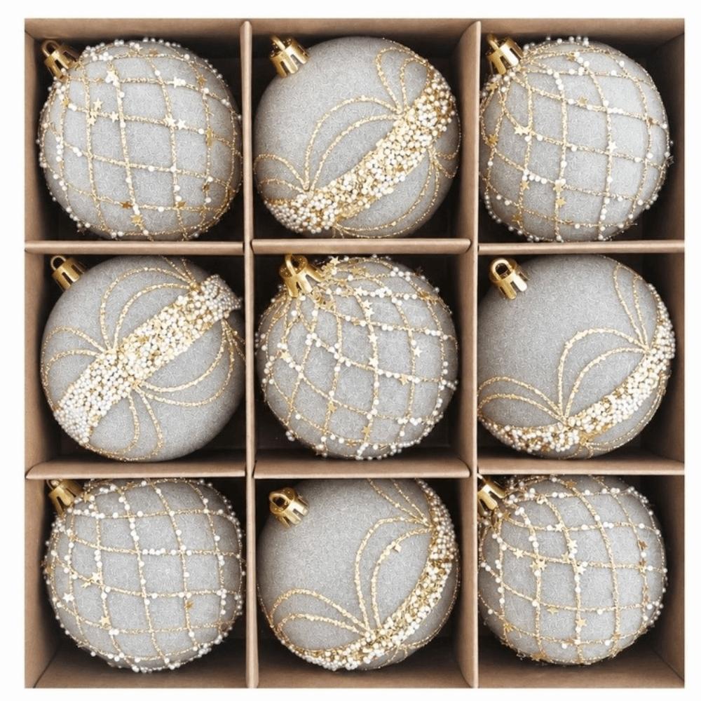 8cm Christmas Ball Ornaments Flocking Holiday Ball Ornaments Christmas Tree Decor