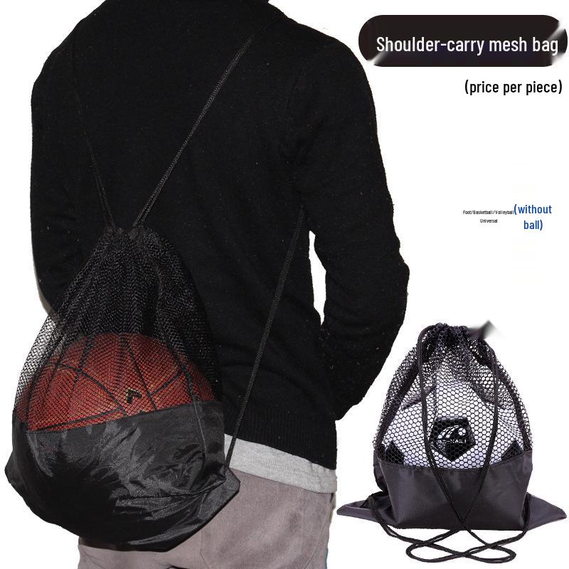 Basketball/Foootball Mesh Bag - Easy-Carry Drawstring with Single/Double Shoulder Straps