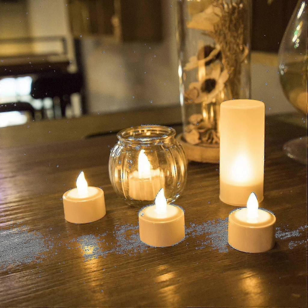 12 Candles Led Rechargeable Candle Electric Led Flame Flashing With Charging Station Decoration