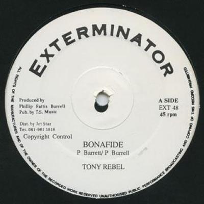 12-дюймовая пластинка TONY REBEL / NADINE SUTHERLAND - Bonafide / Quiet Time EXT48 Xterminator 1998 Великобритания Регги, Ска и Даб