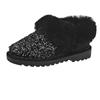 Women Winter Warm Fur Ankle Boots Plush Snow Boots Women Sequins Rabbit Hair Snow Boots Thicken Cotton Boots Bling Non-slip Boots Cotton Shoes