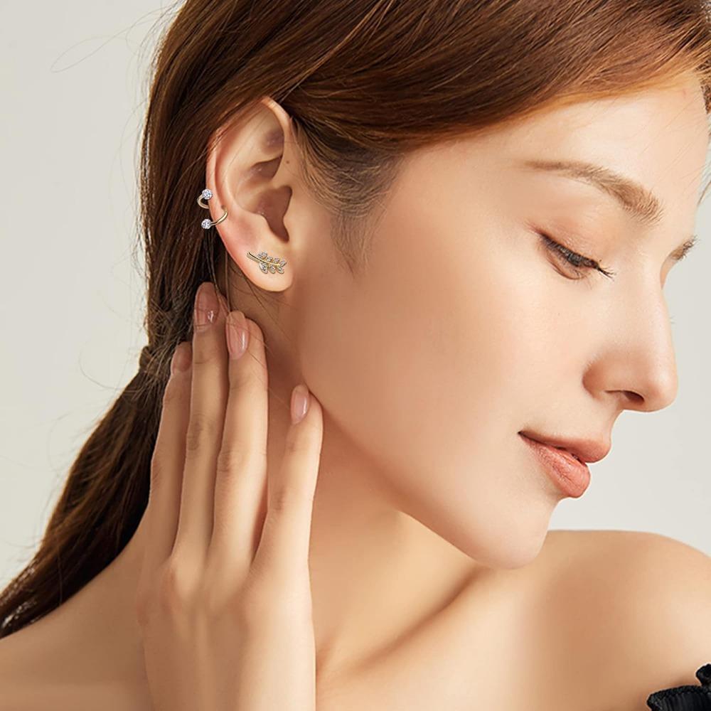 Drperfect Стальные Серьги-Гвоздики 16G для Хряща Уха Трагуса Мочки Уха Хеликса Пирсинг Украшения Цветок Лист Серьги для Хряща Уха Хеликса