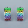 Fashion Handmade Enamel Women Earrings Moon Stars Colorful Drop Glue for Women Couple Earrings Party Jewelry Engagement Jewelry Fashion for Women