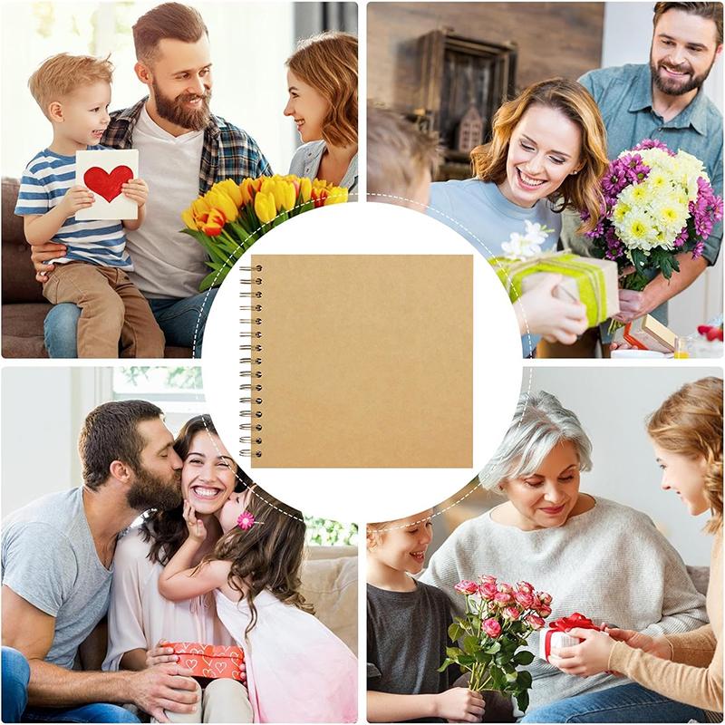 40 страниц альбома для рукоделия, бумажный фотоальбом для скрапбукинга, подарки на годовщину свадьбы, фотоальбомы, скрапбукинг