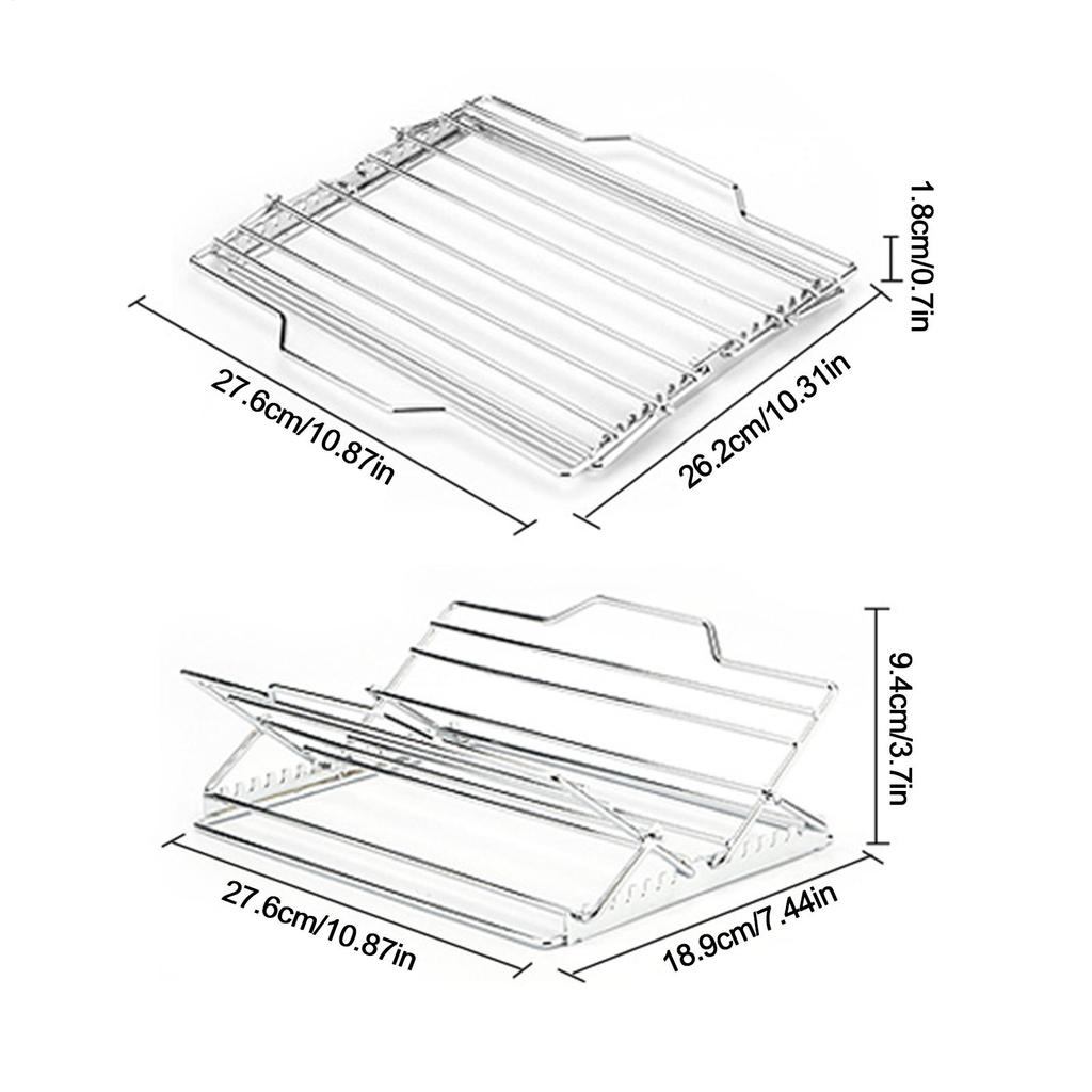 Wire Rack for Cooking Adjustable Stainless Steel Grilling Accessories Oven Roasting Pan Rack Insert for 9x13 Pan Pork Beef Steak