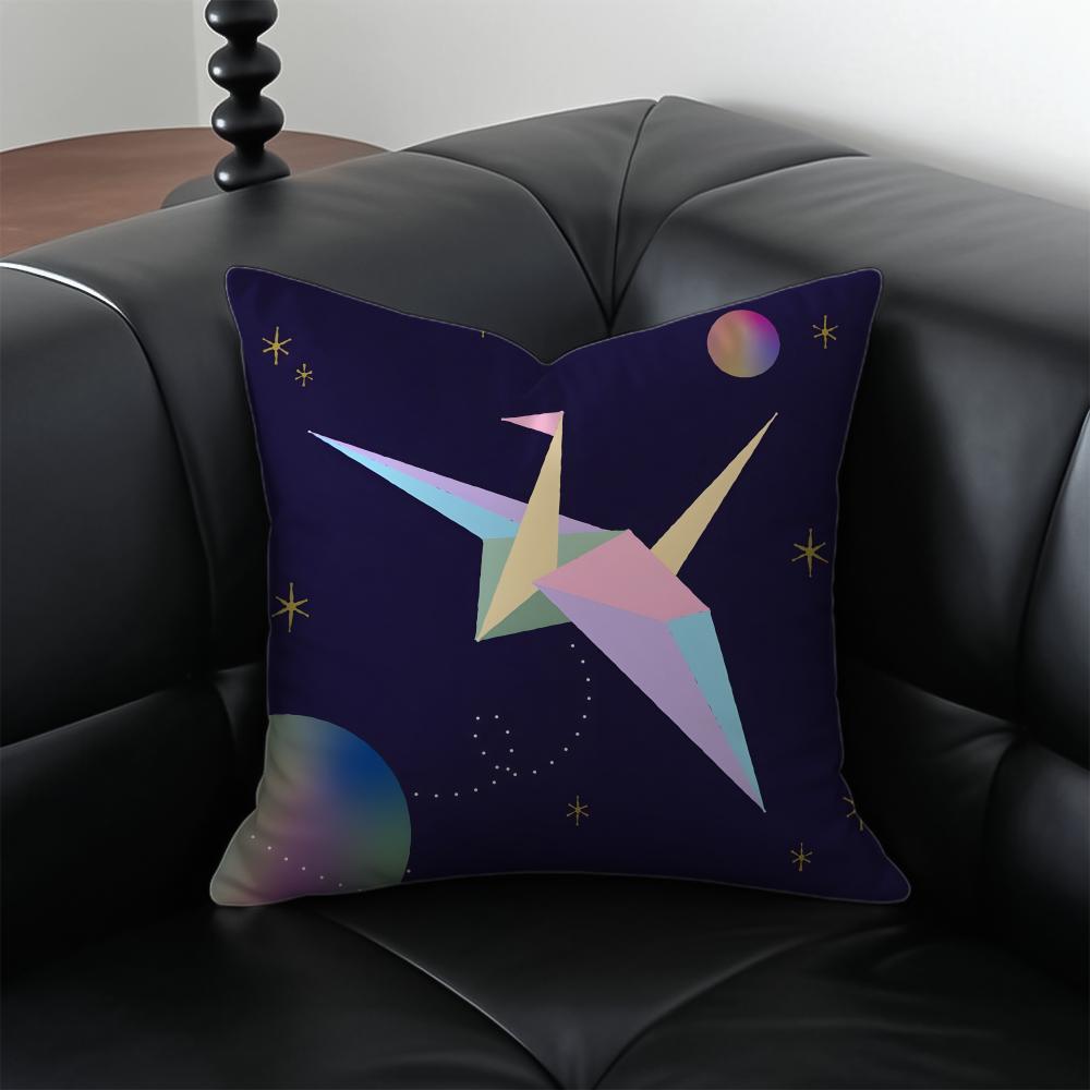 Warm paper cranes Cushion Cover Pillow Case Antidustmite Invisible zipper silky plush cushion