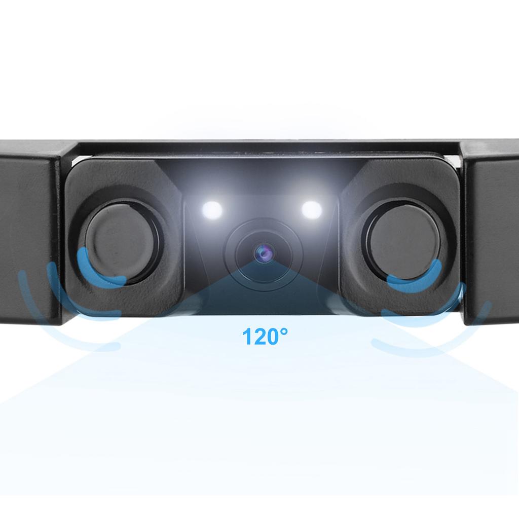 3 в 1 рамка номерного знака автомобиля датчик парковки радар заднего вида камера заднего вида 2 светодиода для автомобиля