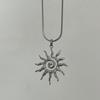 Ожерелье-подвеска «Спираль-солнце» из нержавеющей стали на змеевидной цепочке, богемный Y2K минималистичный дизайн