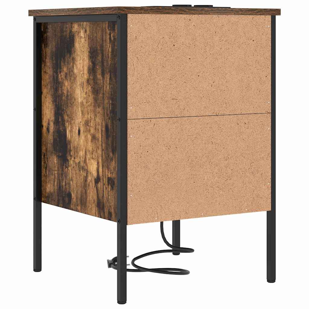 Nightstand 2 pcs Smoked Oak 42 x 41 x 61 cm