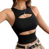 Women's Spring/Summer 2025 Street Style Sleeveless Hollow-Out Vest Top