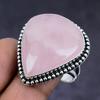 Rose Quartz Gemstone Handmade 925 Sterling Silver Gift Jewelry Ring Size 11 C3z82