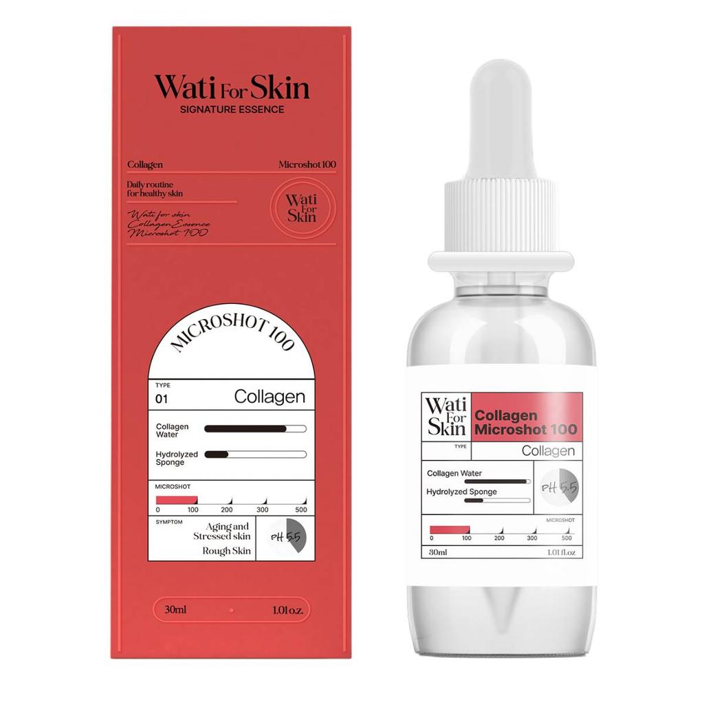 WATI FOR SKIN Skin Essence Microshot 100, 12 Types/ 30ml, Anti-Aging, Moisturizing, Korean Cosmetics, Kbeauty, Sample