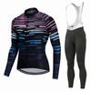 Womens Long Sleeve Cycling Jersey Bib Pants Set Breathable Quick-Dry Mountain Bike Apparel Fall