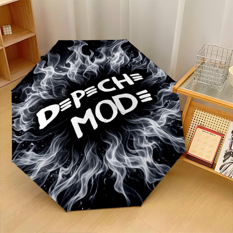 Принт Depeche Mode 8?Автоматический зонт с ребрами, ветрозащитный, легкий, складной, для путешествий на открытом воздухе