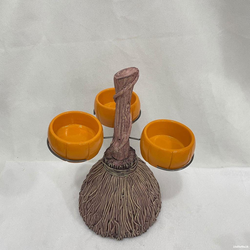 Украшение на Хэллоуин, метла, тыква, скульптура, чашка, разделитель, фруктовые украшения, настольные аксессуары, поднос для метлы из смолы, домашний декор