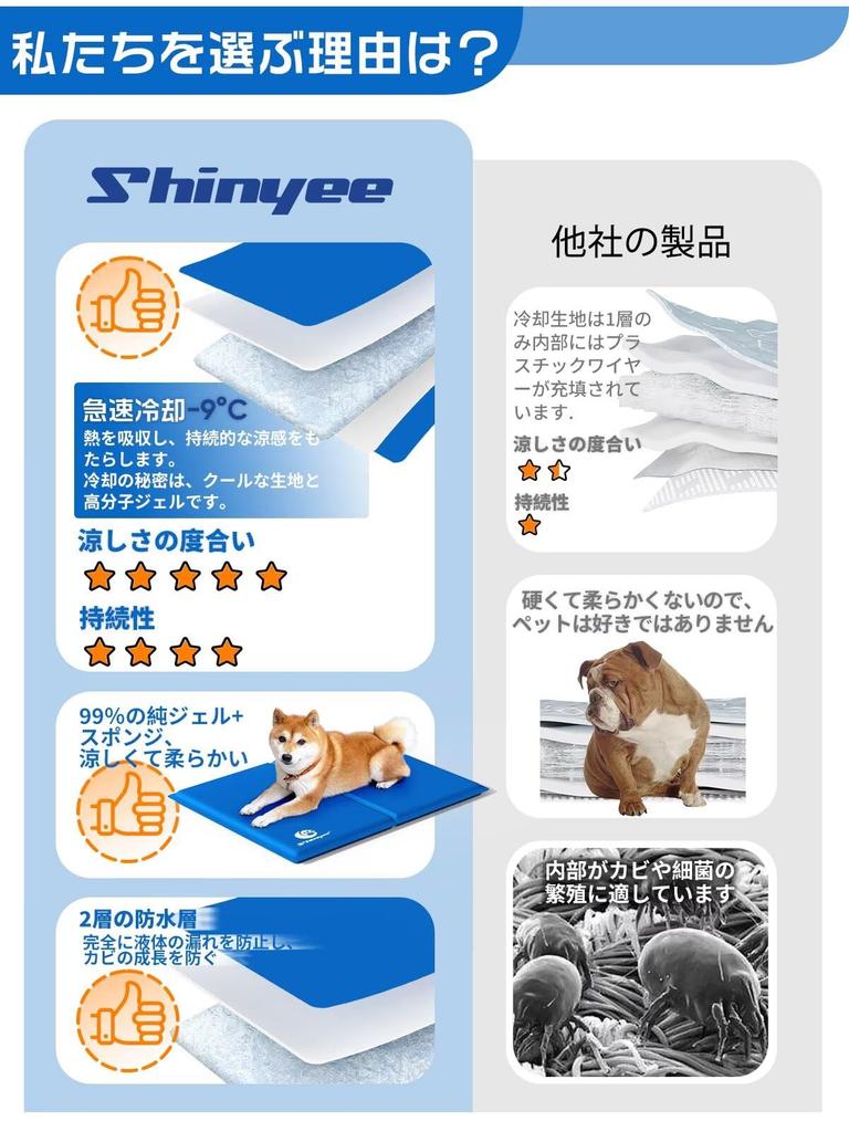 Охлаждающий коврик для домашних животных Cool Pet Cooling Многоцелевой охлаждающий гель для предотвращения теплового удара 90x50 см Shinyee® Собаки, кошки, [XS-XXL] Коврик, Коврик, Коврик,