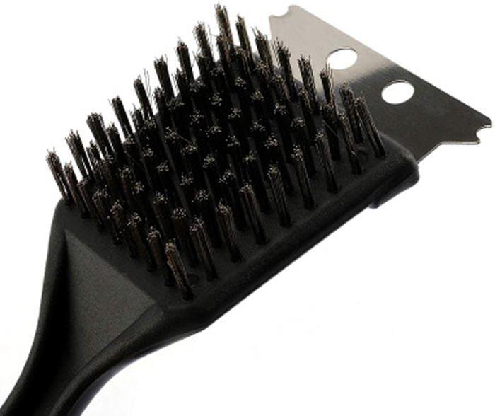 Brosse de nettoyage pour barbecue - WENDD - 4 pièces - Acier inoxydable - Noir