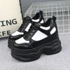 Fashion 12CM Platform Wedge Sneakers Chunky Shoes Genuine Leather for Women Summer Shoes Spring Autumn Walking Sneakers Fashion