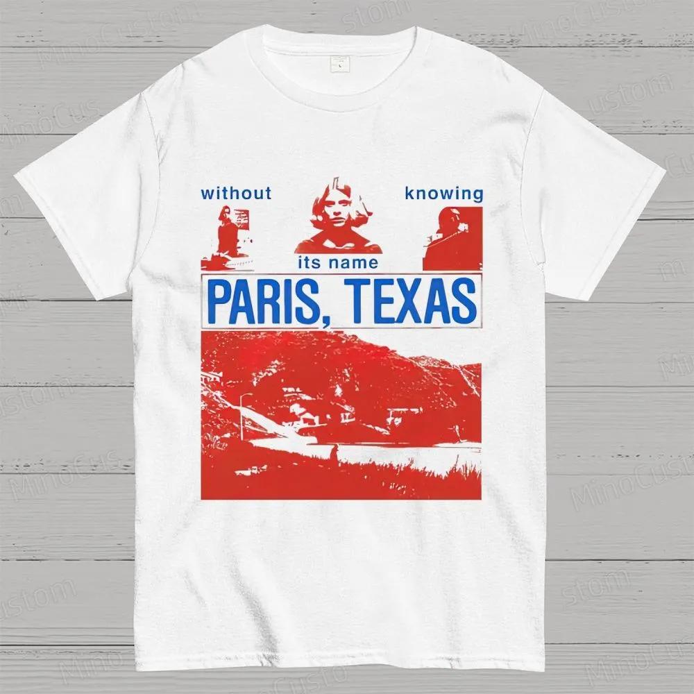 Classic 90's Horror Movie Paris Texas Graphic Print T-shirt Vintage Washed Cotton Men Women Summer Streetwear Oversized New Tees