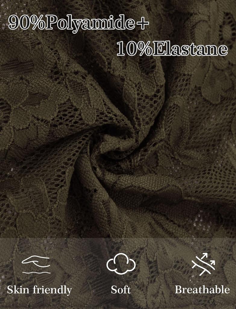 SEAUR Блузка женская прозрачная кружевная с длинным рукавом, многослойная, зеленая, 5, Блузка, Топ, Блузка,