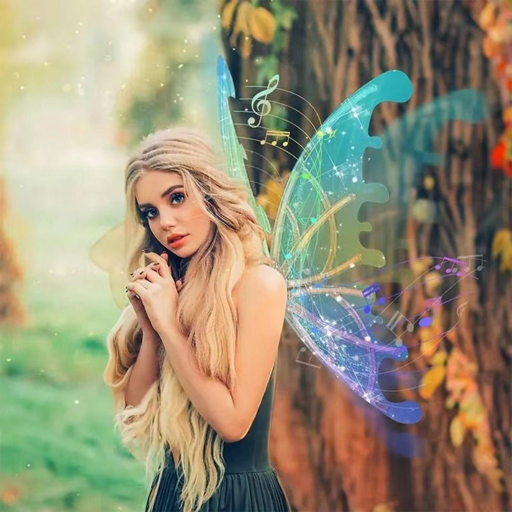 Dazzling Electric Butterfly Wings Luminous Colorful Lights Glowing Shiny Props Glowing Effect Electric Powered