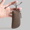 Genuine Leather Car Key Holder Keychain Covers Zipper Car Key Case Bag Men Housekeeper Keys Organizer