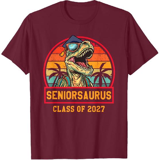Seniorsaurus Class of 2027 Senior Funny Seniors 2027 T-Shirt