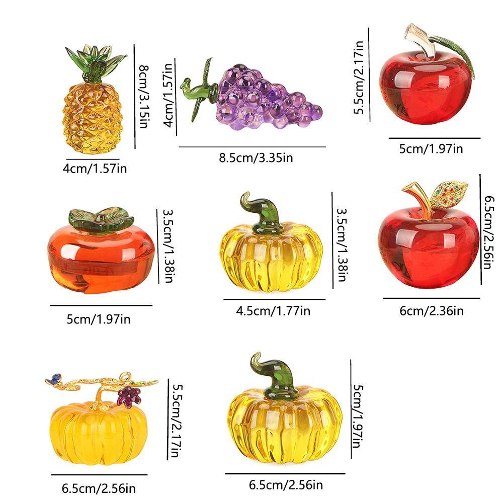 Яркая хрустальная статуэтка из хрустального фрукта, настольное украшение ручной работы, маленькая статуэтка из фрукта для дома