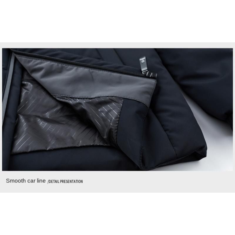 Winter Men's Short and Thick Oversized Down Jacket with Detachable Hat for Middle-aged and Young Men, White Duck Down Loose Warm Jacket