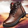 Men Winter Shoes Warm Comfortable Fashion Genuine Leather Snow Boots Waterproof Boots Men'S Wool Plush Warm Boots