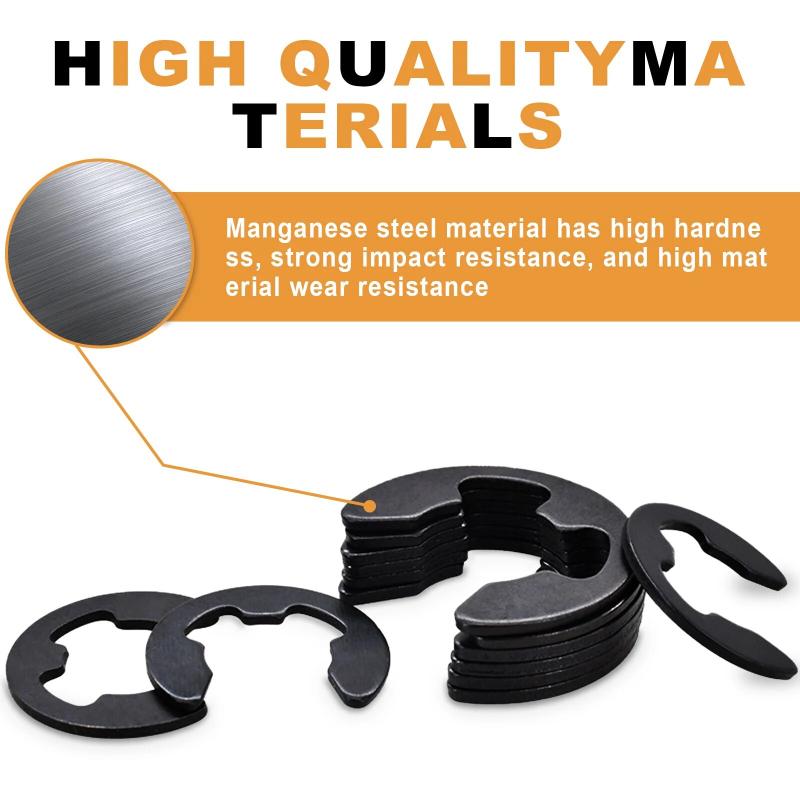 Комплект из 240 внешних стопорных колец E-Clip, 10 шт. Комплект внешних стопорных колец из марганцевой стали 0,06–0,39 дюйма