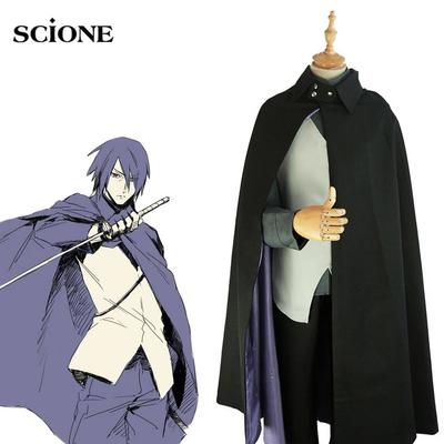 Scione мультфильм Учиха Саске косплей костюм пальто плащ жилет топ брюки полный комплект костюмы Саске